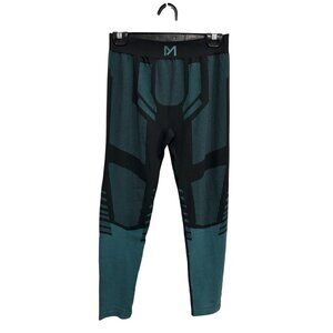 Compression Leggings Black Teal Size Large Activewear Gym